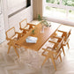Modern Pine Wood Dining Table Rectangle Table with Double Pedestal Base for Dining Room