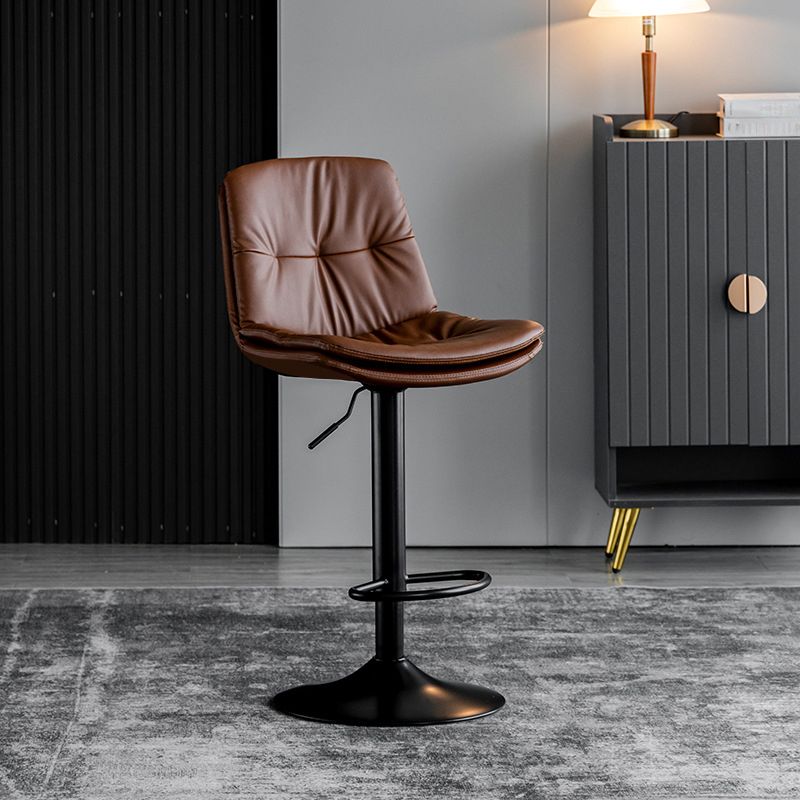 Scandinavian Metal Barstool Faux Leather Counter Stool With Chrome Base in Matte Finish Clearhalo 'Bar Furniture' 'Bar Stools' 'bar_stools' 'furn' 'furn_bar_stools' 'Furniture' 'Kitchen & Dining Furniture' 1200x1200_3f8e7f57-5b1f-4965-a45d-472d017eee60