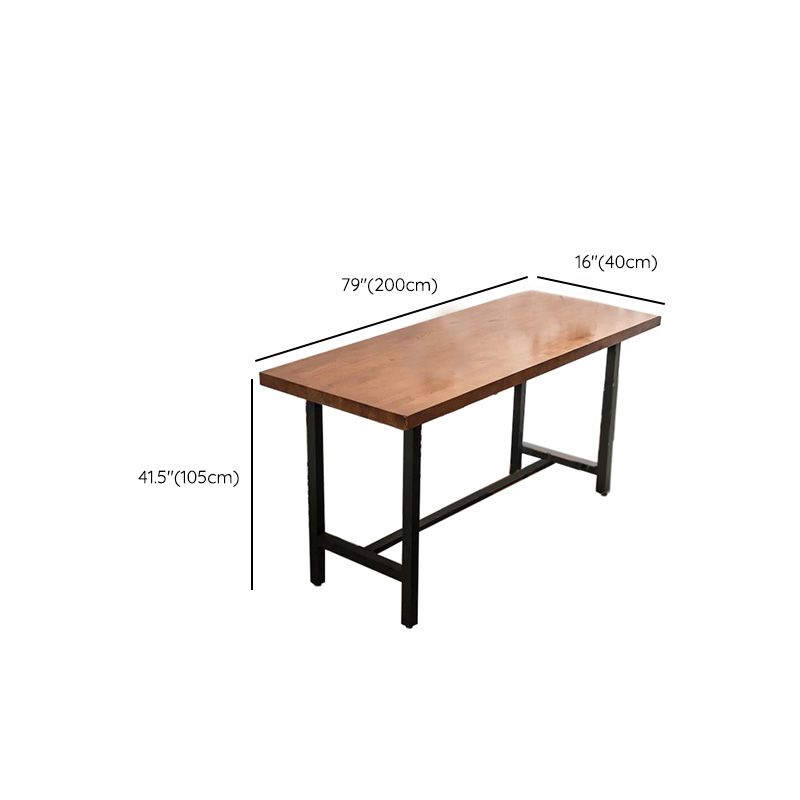 Mesa de bar con base metálica moderna Mesa rectangular de madera para pub bistró