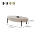 Glam Oval Stone Top Coffee Table with 4 Legs and 1 Storage Drawer
