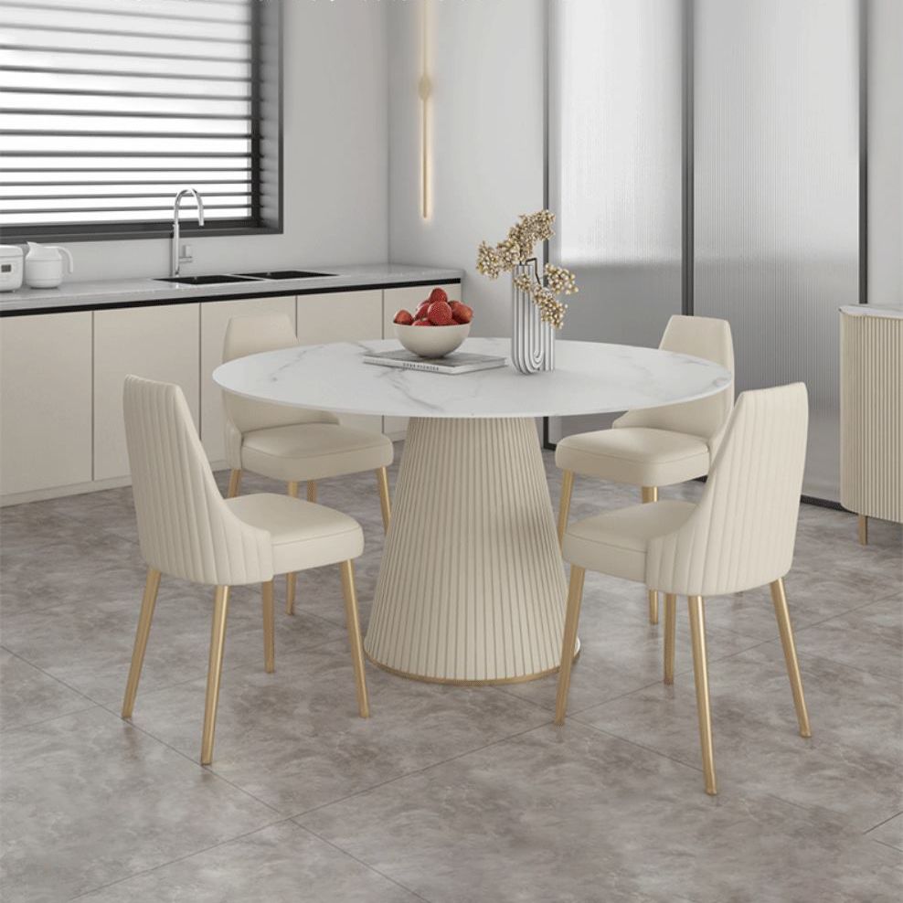 Moderne ronde sinters stenen tafel set 1/2/5 stukken eetgelegenheid set