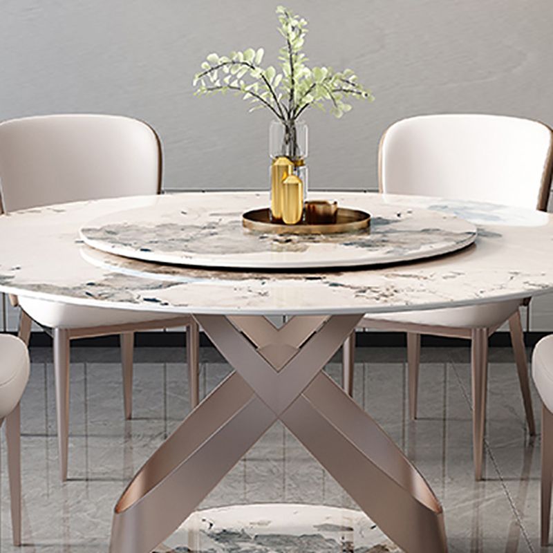 Stone Top Dining Table Round Modern Dining Table with Pedestal Base Clearhalo 'Dining Tables & Seating' 'Dining Tables' 'dining_table' 'furn' 'furn_dining_table' 'Furniture' 'furniture_dining_table' 'Kitchen & Dining Furniture' 'kitchen' 'kitchen_dining_table' 1200x1200_3f95a00f-1863-4ed5-a1e3-24e484376540