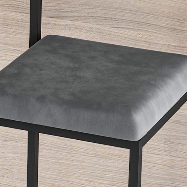 Modern Armless Backrest Counter Stool Iron Kitchen Bar Stool with  Cushion and Pedal