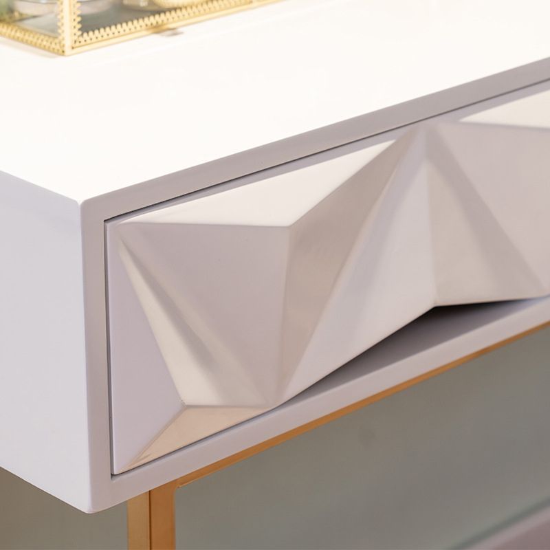 15,74 "tavoli da vanità per vanità per trucco largo con 2 cassetti, bianco brillante