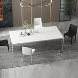 Contemporary Dinette Table Rectangle Stone Dining Room Table for Dining Room Clearhalo 'Dining Tables & Seating' 'Dining Tables' 'dining_table' 'furn' 'furn_dining_table' 'Furniture' 'Kitchen & Dining Furniture' 1200x1200_3f9918a9-ddd7-4b1a-9749-db5d5d79ec7f