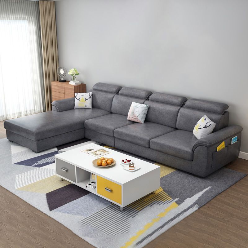 Nordic Style Sofa Bed Solid Wood Frame Multicolor Option with Pocket Storage Sofa