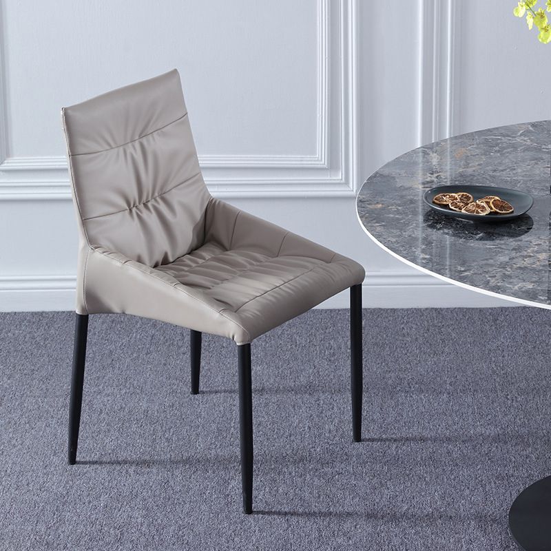 Contemporary Style Solid Back Dining Arm Chairs Leather Dining Chairs (Set of 2) Clearhalo ' kitchen&dining_furn' 'Dining Chairs' 'Dining Tables & Seating' 'dining_chair' 'furn' 'furn_dining_chair' 'Furniture' 'furniture_dining_chair' 'Kitchen & Dining Furniture' 'kitchen' 1200x1200_3f9a5e6c-dd67-4911-a1d1-6ed188c028c2