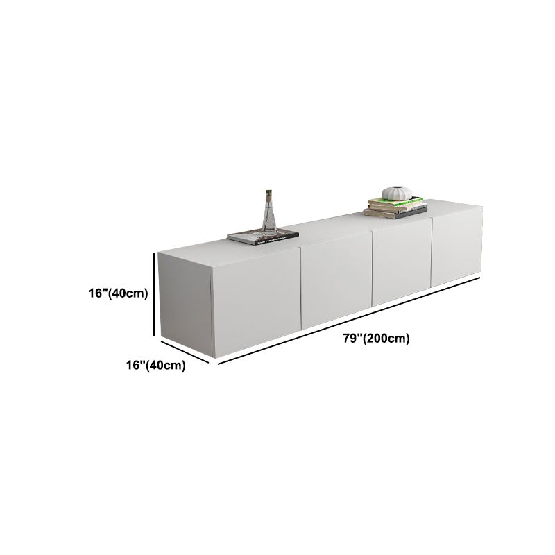 12 / 16 - Inch TV Console Faux Wood TV Console Stand With Cabinets / Drawers in White Clearhalo 'furn' 'furn_tv_stands_entertainment_centers' 'Furniture' 'Living Room Furniture' 'TV Stands & Entertainment Centers' 'TV Stands & Media Storage Furniture' 'tv_stands_entertainment_centers' 1200x1200_3f9dddaa-8f24-4add-9980-72309edfae50