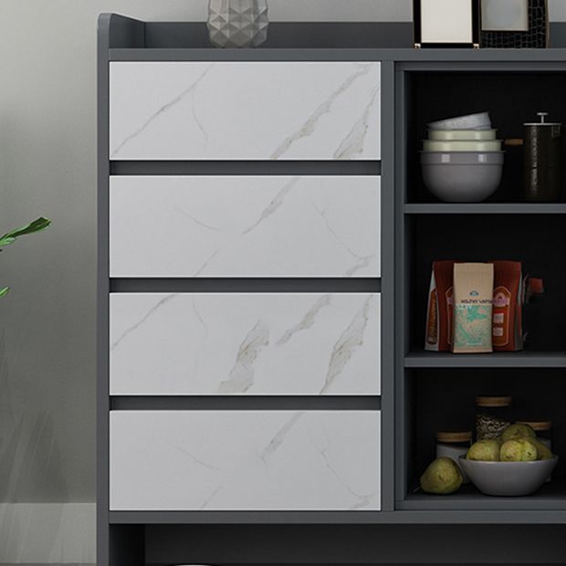 Moderno legno ingegnerizzato 39 "h sideboard buffet sala da pranzo buffet server in grigio