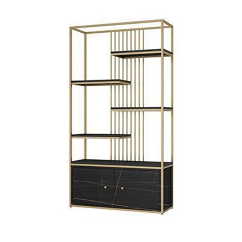 Modern Metal Bookcase Standard Bookshelf With Doors 76.7" H x 11.8" W Clearhalo 'Bookcases' 'furn' 'furn_bookcases' 'Furniture' 'Office Furniture' 1200x1200_3f9ea1a5-1e11-496f-a438-0d116126eecd
