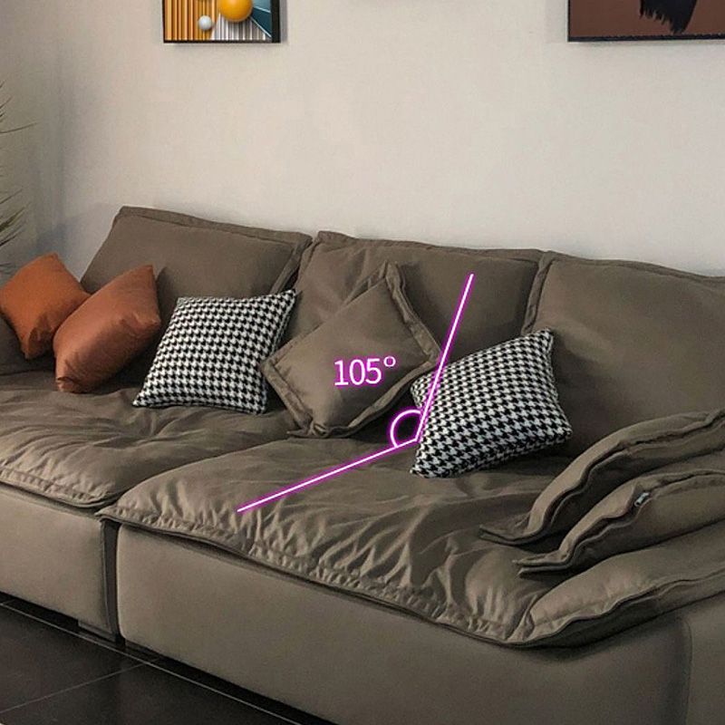 ステイン耐性フェイクレザーリビングルーム枕トップアームダークグレーソファ