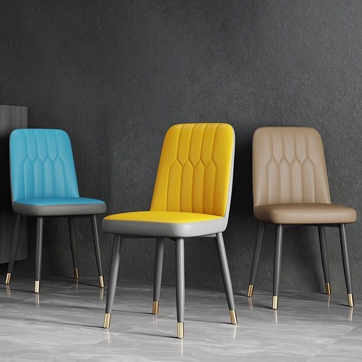 Sedia laterale in pelle moderna per finitura opaca sedia da pranzo solida