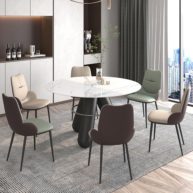 Contemporary Metal Dining Room Chairs PU Leather Dining Armless Chairs for Home Use Clearhalo ' kitchen&dining_furn' 'Dining Chairs' 'Dining Tables & Seating' 'dining_chair' 'furn' 'furn_dining_chair' 'Furniture' 'furniture_dining_chair' 'Kitchen & Dining Furniture' 'kitchen' 1200x1200_3fa2f20d-bc88-4495-a533-f669a6f17e94