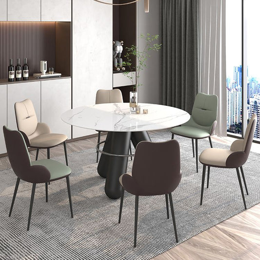 Contemporary Metal Dining Room Chairs PU Leather Dining Armless Chairs for Home Use Clearhalo ' kitchen&dining_furn' 'Dining Chairs' 'Dining Tables & Seating' 'dining_chair' 'furn' 'furn_dining_chair' 'Furniture' 'furniture_dining_chair' 'Kitchen & Dining Furniture' 'kitchen' 1200x1200_3fa2f20d-bc88-4495-a533-f669a6f17e94