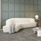 Sloped Arm Sofa Wool Modern Style Curved Sofa for Living Room