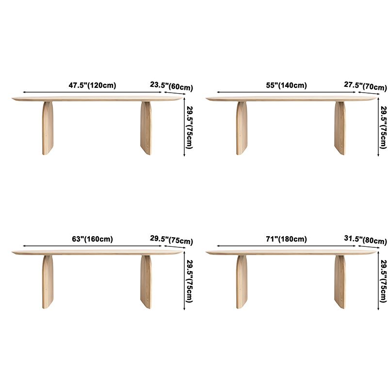 Pine Solid Wood Dining Table Contemporary Dining Site Table with Double Pedestal Clearhalo ' dining_table' 'Dining Tables & Seating' 'Dining Tables' 'furn' 'furn_dining_table' 'Furniture' 'furniture_dining_table' 'Kitchen & Dining Furniture' 'kitchen&dining_furn' 'kitchen' 'kitchen_dining_table' 1200x1200_3fa42eb1-1f52-4c77-8601-9663eb074c84