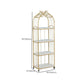 Glam Antique Finish Shelf Bookcase Metal Standard Bookshelf with Rectangular Shelves