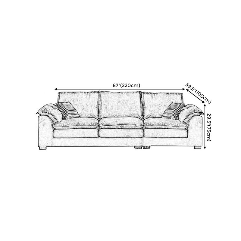 Fabric Pillow Top Arm Sectional 29.53"High Cushion Back Sofa, Black Clearhalo 'furn' 'furn_sectionals' 'Furniture' 'furniture_sectionals' 'Living Room Furniture' 'Sectionals' 1200x1200_3fa4b877-6644-41db-b18b-f48e38deea64