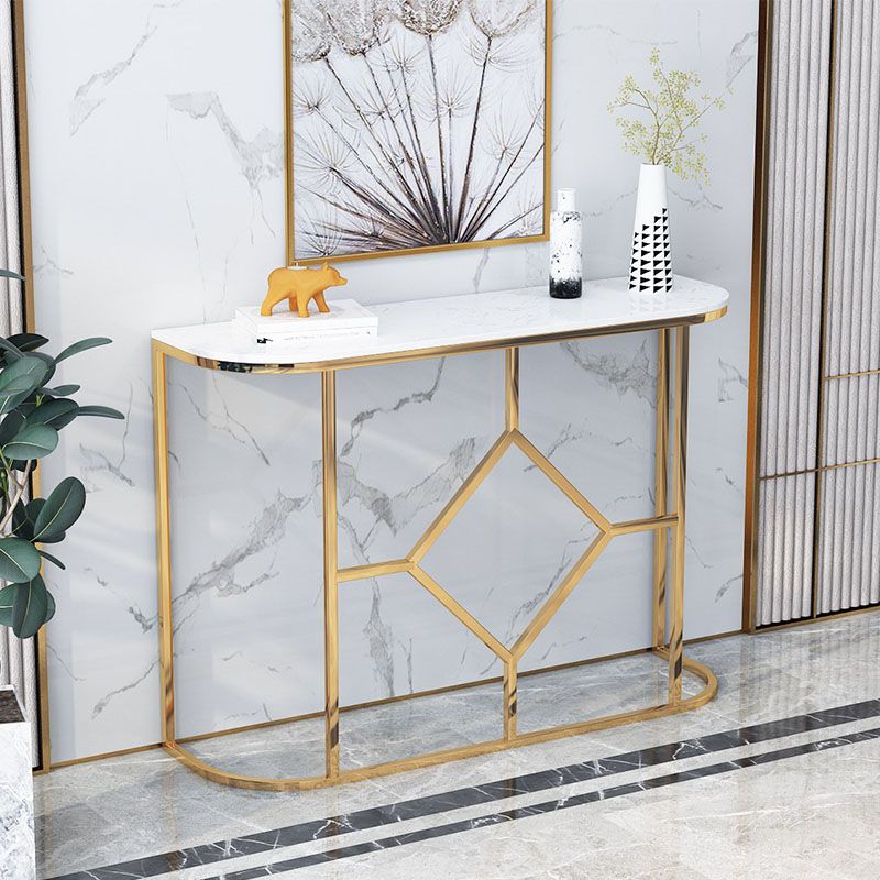 12 "W Glam Marble Console Tabel Half Moon Abstract Accent Table voor Hall