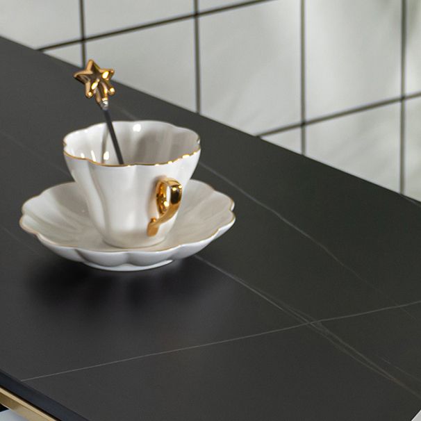 Marble Bar Table with Rectangle Table Top Double Pedestal Table - 41.3" H Clearhalo 'Bar Furniture' 'Bar Tables' 'bar_tables' 'furn' 'furn_bar_tables' 'Furniture' 'furniture_bar_tables' 'Kitchen & Dining Furniture' 1200x1200_3fa71653-0de9-430c-94f6-5fcdfd762e05