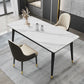 Metal Tripod Base Dining Table Modern Rectangle Stone Dining table in White Clearhalo 'Dining Tables & Seating' 'Dining Tables' 'dining_table' 'furn' 'furn_dining_table' 'Furniture' 'furniture_dining_table' 'Kitchen & Dining Furniture' 1200x1200_3faa07c1-9801-49dc-9c96-70b61237b1c0