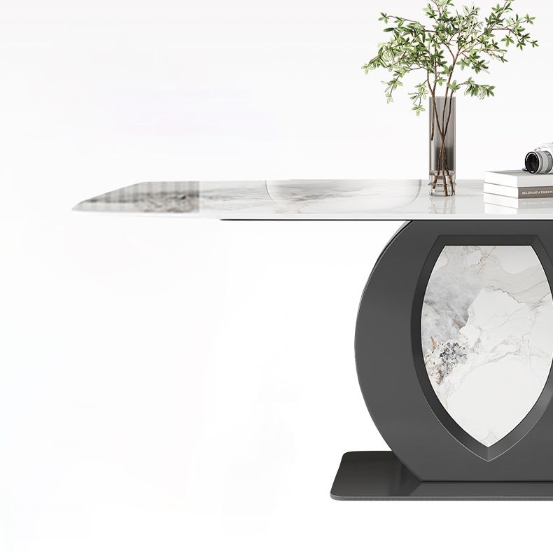 Contemporaneo 1/4/5/6/7 pezzi sala da pranzo tavolo mobili in pietra rettangolo in bianco