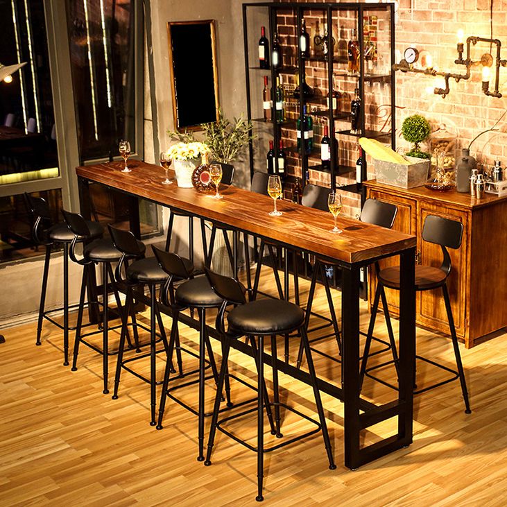 Industriale 1/2/6/11 pezzi sgabello da bar e tavolo set di rettangolo in legno altezza