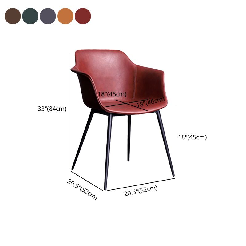 Industrial Metal Dining Room Armchair Upholstered Side Leather Chairs for Home Use Clearhalo ' kitchen&dining_furn' 'Dining Chairs' 'Dining Tables & Seating' 'dining_chair' 'Furniture' 'furniture_dining_chair' 'Kitchen & Dining Furniture' 'kitchen' 1200x1200_3fac777f-3069-4de8-808d-0a29c542b60c