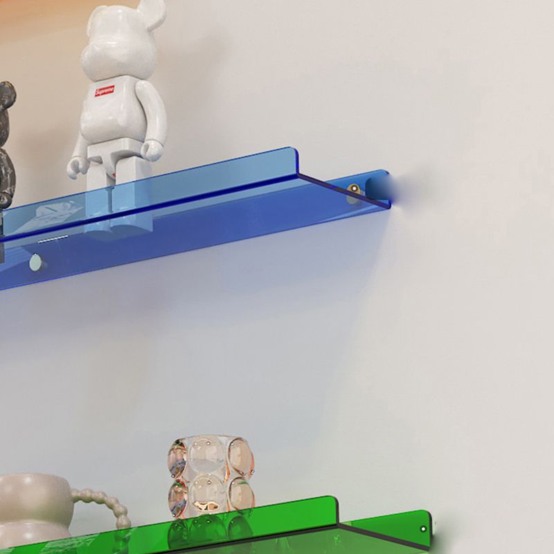 Eigentijdse muur gemonteerde boekenkast acrylboekplank voor woonkamer