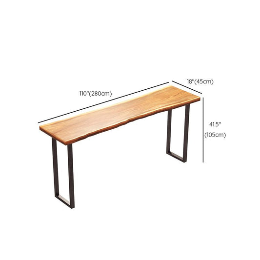Industrieller Massivholzstange Tisch Rechteck -Stangenhöhe Tisch mit doppelter Sockelbasis