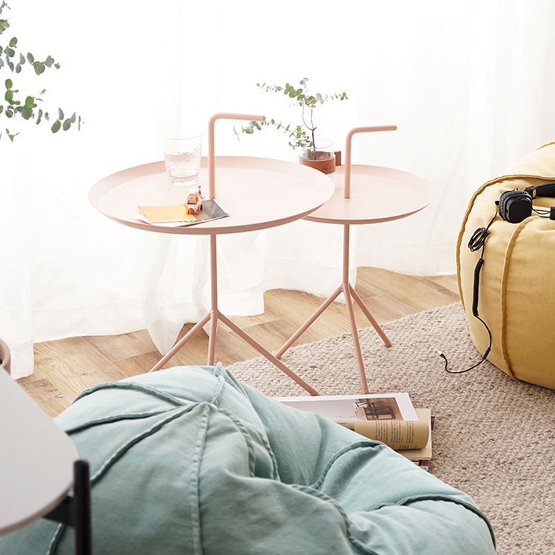 21.6"/25.5" Tall Metal Pedestal End Table Round Tray Top Side End Table Clearhalo 'Coffee & Accent Tables' 'End & Side Tables' 'end_side_table' 'Furniture' 'furniture_end_side_table' 'Living Room Furniture' 1200x1200_3fb082d6-d69a-4132-8dff-1510fc4ce9cd