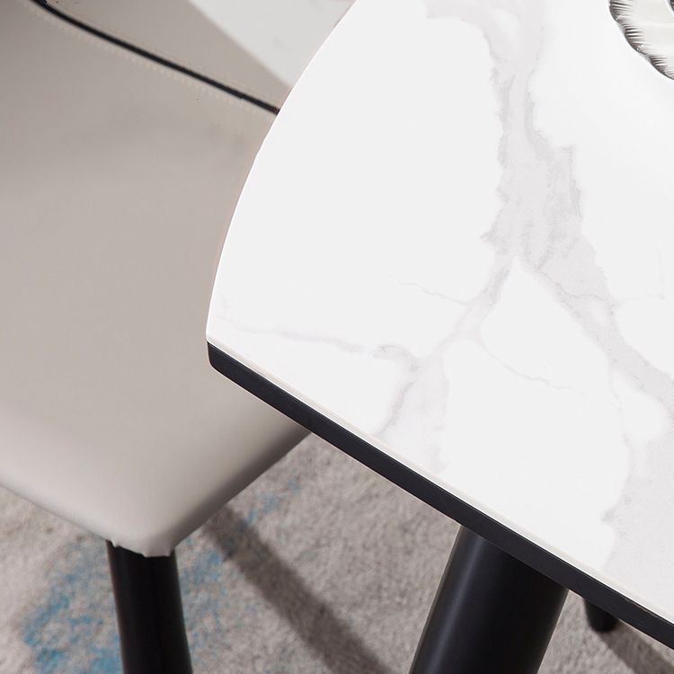 Modern Style Sintered Stone Dining Table White Round Drop-Leaf Table with 4 Legs Clearhalo ' dining_table' 'Dining Tables & Seating' 'Dining Tables' 'furn' 'furn_dining_table' 'Furniture' 'furniture_dining_table' 'Kitchen & Dining Furniture' 'kitchen&dining_furn' 'kitchen' 'kitchen_dining_table' 1200x1200_3fb17230-cd16-4cc0-a5f5-d43d266052c1