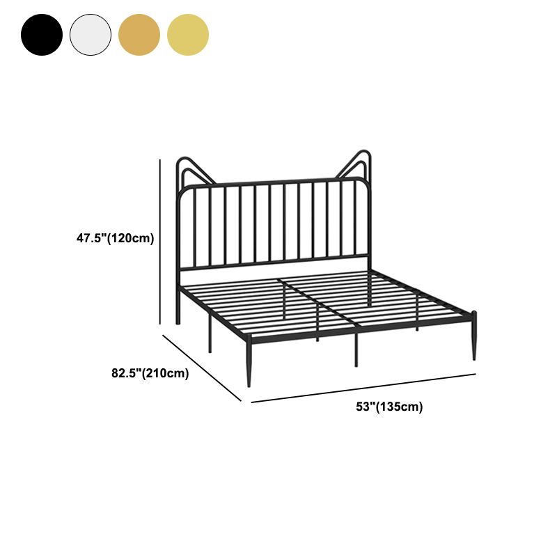 Contemporary Standard Bed with Headboard Open-Frame Metal Bed
