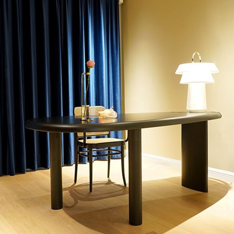 Industrial Writing Desk Solid Wood 29.5" Height Office Desk in Black with Legs Clearhalo 'furn' 'furn_office_desk' 'Furniture' 'Office Desks' 'Office Furniture' 'office_desk' 1200x1200_3fb378f2-b854-4f02-8f2e-32b27f2bc558