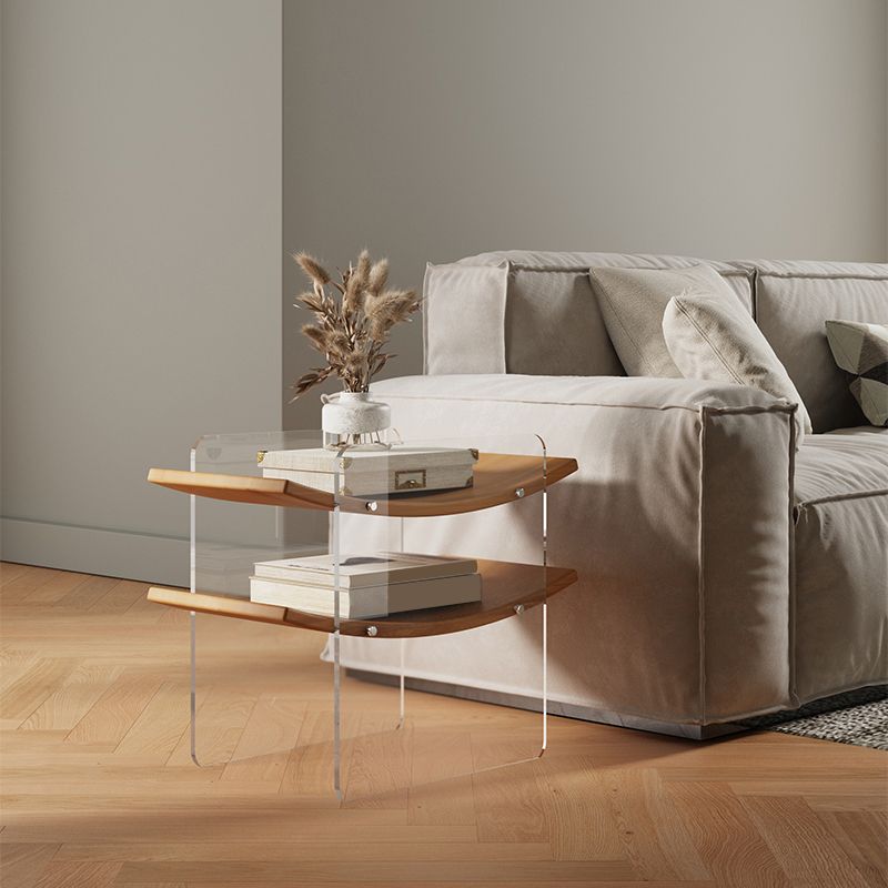 19.29 "hoher Massivholz -Endtisch natürlicher Schlitten Akzent