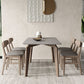 Retro Modern Grey Top Table Solid Wood 4 Legs Dining Room Table