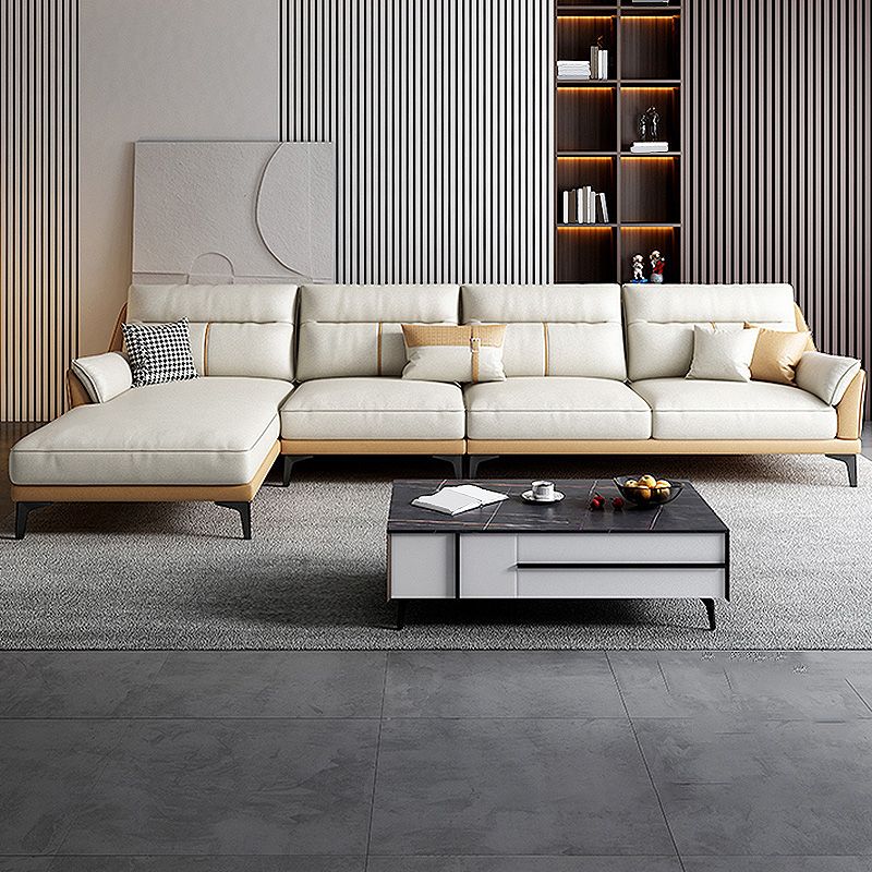 Faux leather High BackSofa and Chaise Waterproof Pillow Top Arm Sectional Clearhalo 'furn' 'furn_sectionals' 'Furniture' 'furniture_sectionals' 'kitchen' 'kitchen_sectionals' 'Living Room Furniture' 'Sectionals' 1200x1200_3fb99955-f692-43d2-9f6e-7b5e9e755cb8