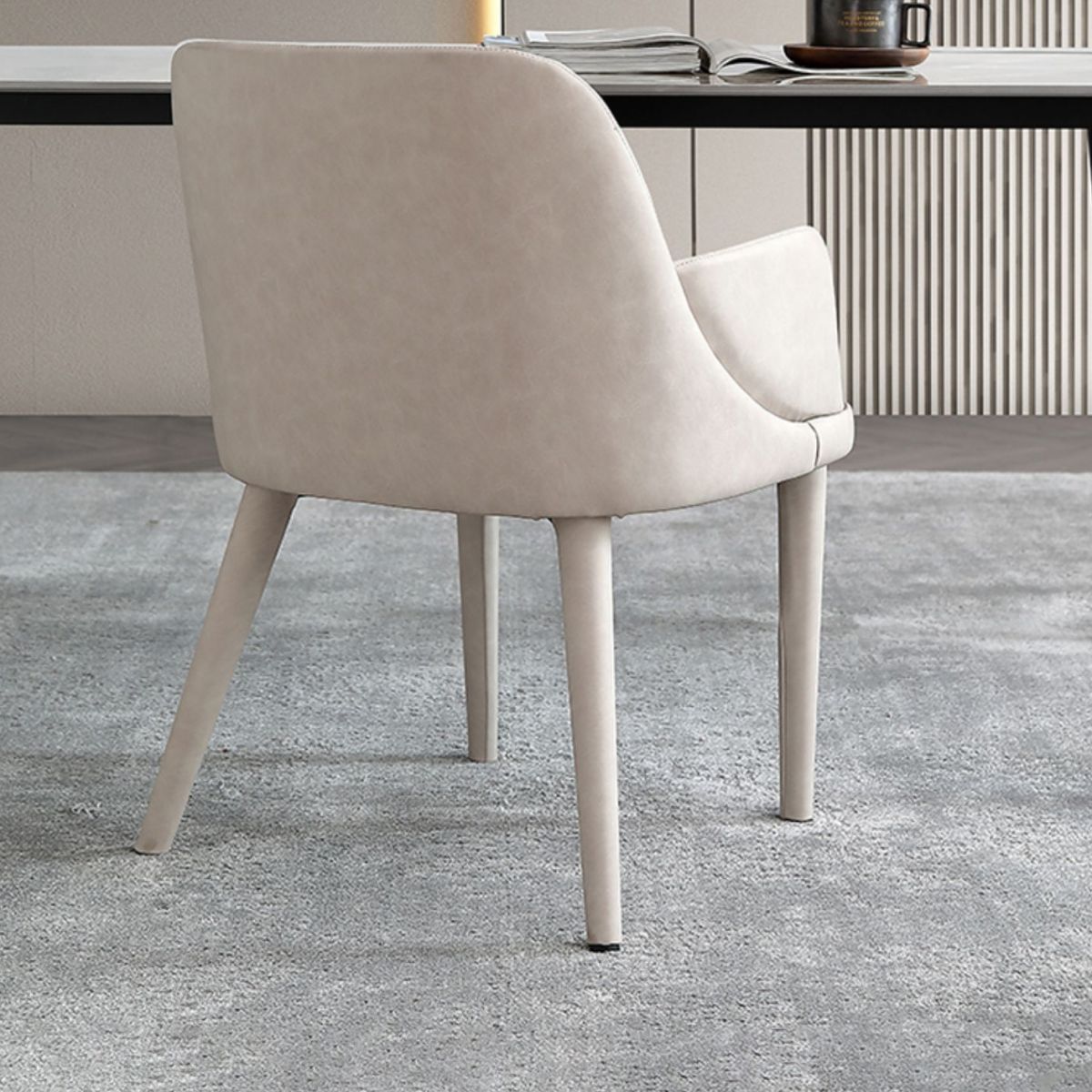 Modern Leather Dining Chair 32"H Parsons Chair with Metal Legs for Restaurant Clearhalo ' kitchen&dining_furn' 'Dining Chairs' 'Dining Tables & Seating' 'dining_chair' 'furn' 'furn_dining_chair' 'Furniture' 'furniture_dining_chair' 'Kitchen & Dining Furniture' 'kitchen' 1200x1200_3fbb1066-1b71-4e2e-9082-adf16b6e2f00