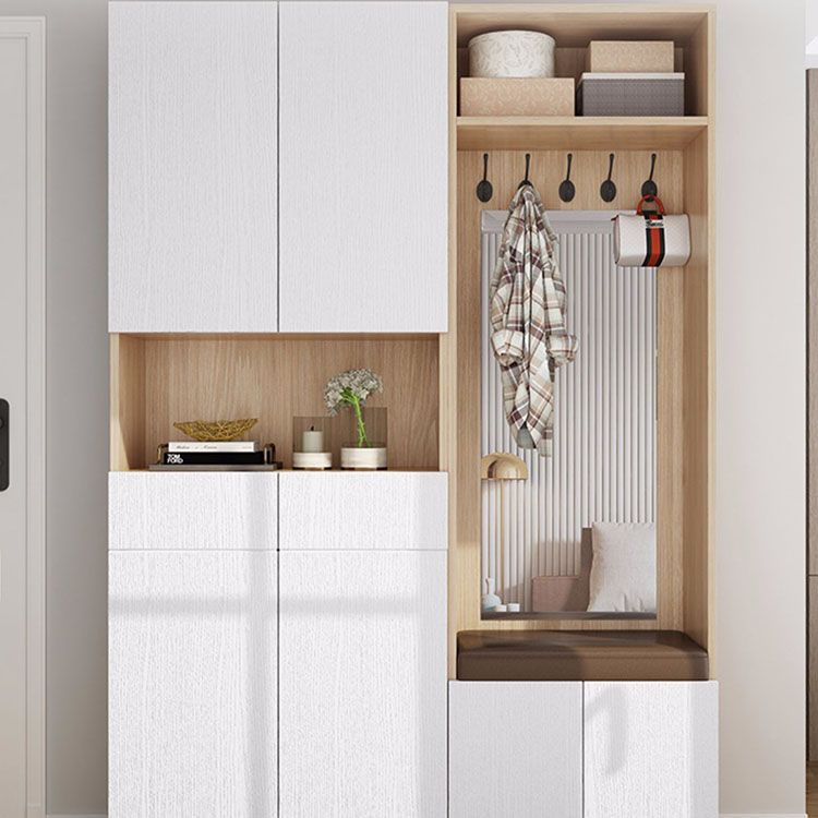 2- Drawer Wooden Contemporary Accent Cabinet with Doors and Shelves