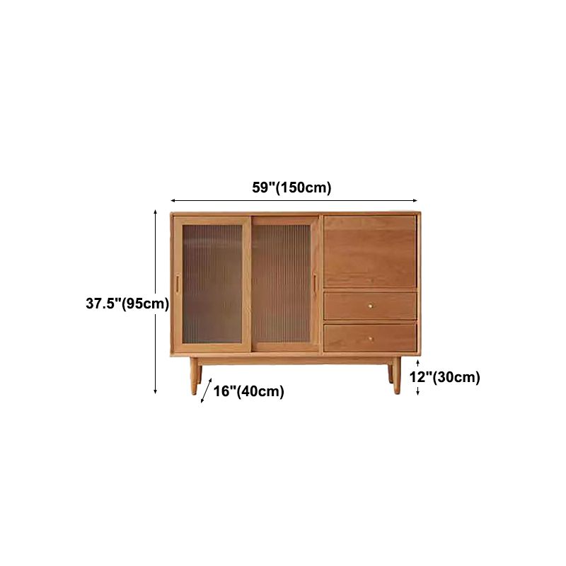 Armario de puertas de estilo glamoroso aparador de madera de 38 pulgadas para cocina