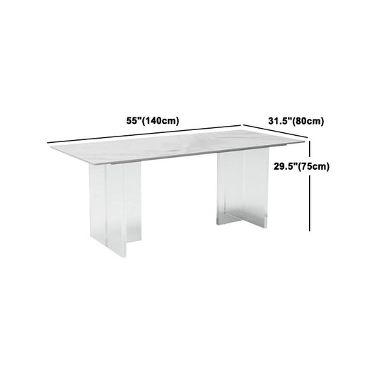 Contemporary Style Sintered Stone Dining Rectangle Table Set 1/4/5/6 Pieces Dining Set Clearhalo 'Dining Room Sets' 'Dining Tables & Seating' 'dining_room_set' 'furn' 'furn_dining_room_set' 'Furniture' 'Kitchen & Dining Furniture' 1200x1200_3fbbee6c-a263-4f23-a84c-8e1ab40f036c