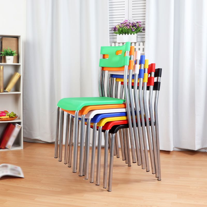 Contemporary Dining Chair Home Metal Armless Stacking Open Back Dining Side Chair Clearhalo ' kitchen&dining_furn' 'Dining Chairs' 'Dining Tables & Seating' 'dining_chair' 'furn' 'furn_dining_chair' 'Furniture' 'furniture_dining_chair' 'Kitchen & Dining Furniture' 'kitchen' 1200x1200_3fbbf75e-f959-4580-8910-46ca716a2787