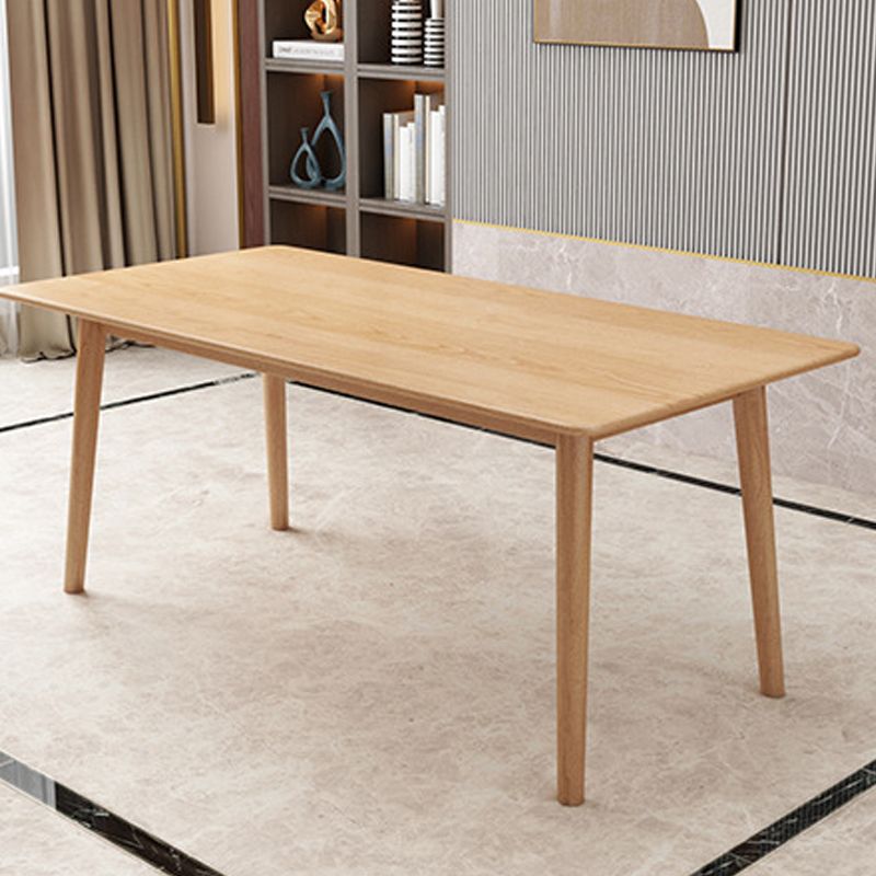 Mesa de comedor de madera estilo Glam, mesa rectangular con patas de madera para cocina