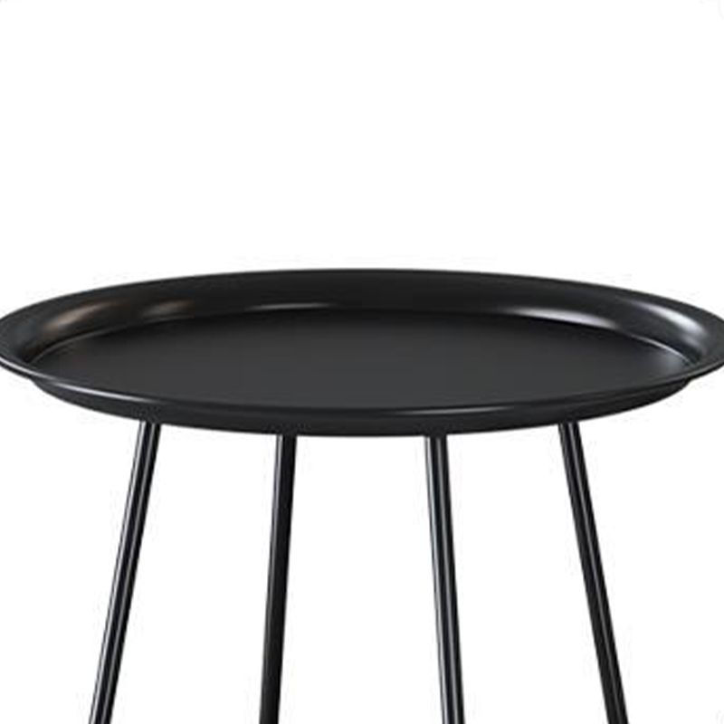 Double Tier Mid-Century Round 4 Legs Metal End Table with Storage