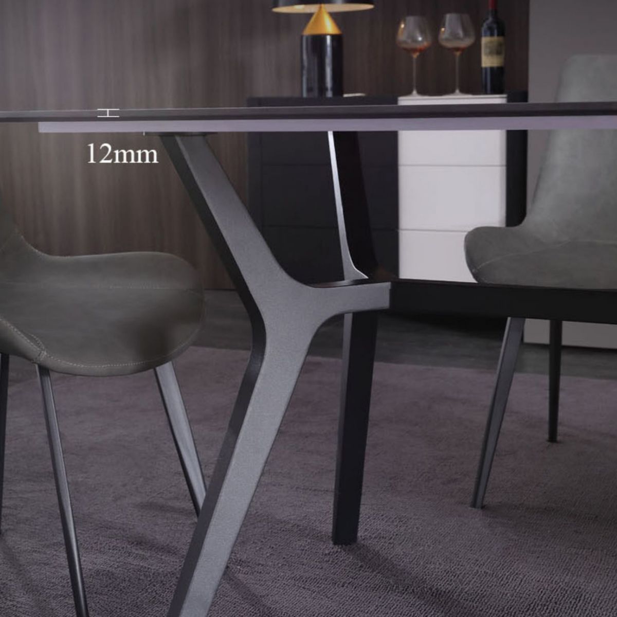 Contemporary Rectangle Dining Table Sintered Stone Dining Table with Black Trestle Base Clearhalo ' dining_table' 'Dining Tables & Seating' 'Dining Tables' 'furn' 'furn_dining_table' 'Furniture' 'furniture_dining_table' 'Kitchen & Dining Furniture' 'kitchen&dining_furn' 'kitchen' 'kitchen_dining_table' 1200x1200_3fc080cb-c407-4fd8-894e-0e9558d9950e