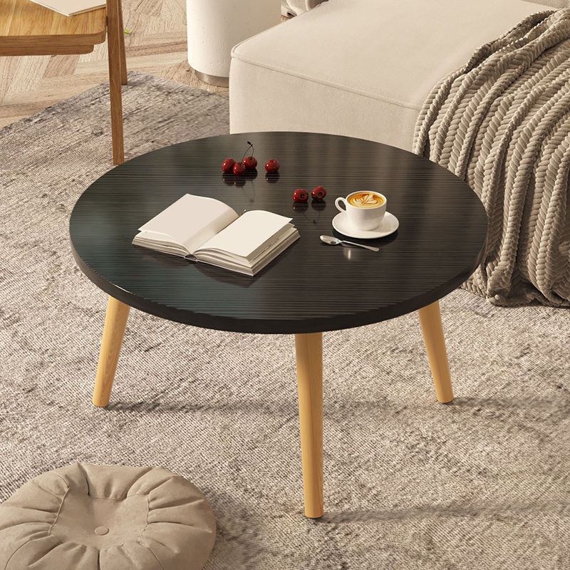 Modern Round Wooden 4 Legs Coffee Table Beige/Black/White Cocktail Table Clearhalo 'Coffee & Accent Tables' 'Coffee Tables' 'coffee_tables' 'furn' 'furn_coffee_tables' 'Furniture' 'Living Room Furniture' 1200x1200_3fc0966e-782c-4357-9784-4e75b4f8ddf4
