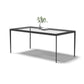 Modern Rectangle Dining Table Clear Glass Tabletop with Aluminum Legs