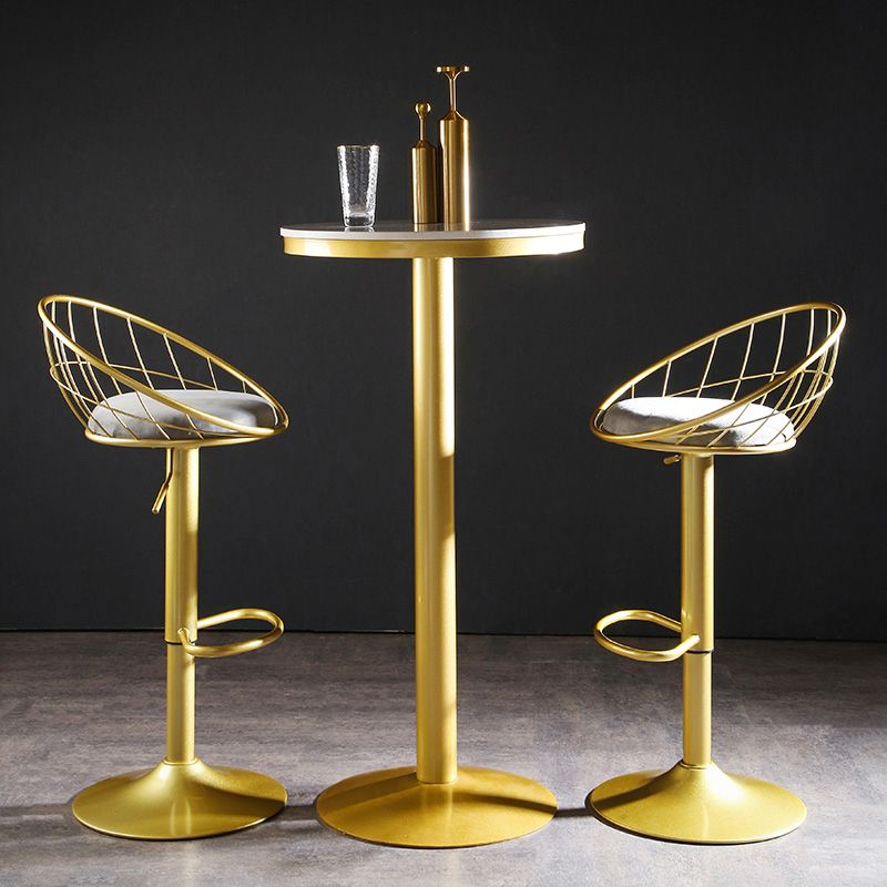 Glam Pedestal Pub Table Artificial Marble Bar Height Cocktail Table Clearhalo 'Bar Furniture' 'Bar Tables' 'bar_tables' 'furn' 'furn_bar_tables' 'Furniture' 'Kitchen & Dining Furniture' 1200x1200_3fc1c3df-f38c-43cb-a920-6314ae160bc9