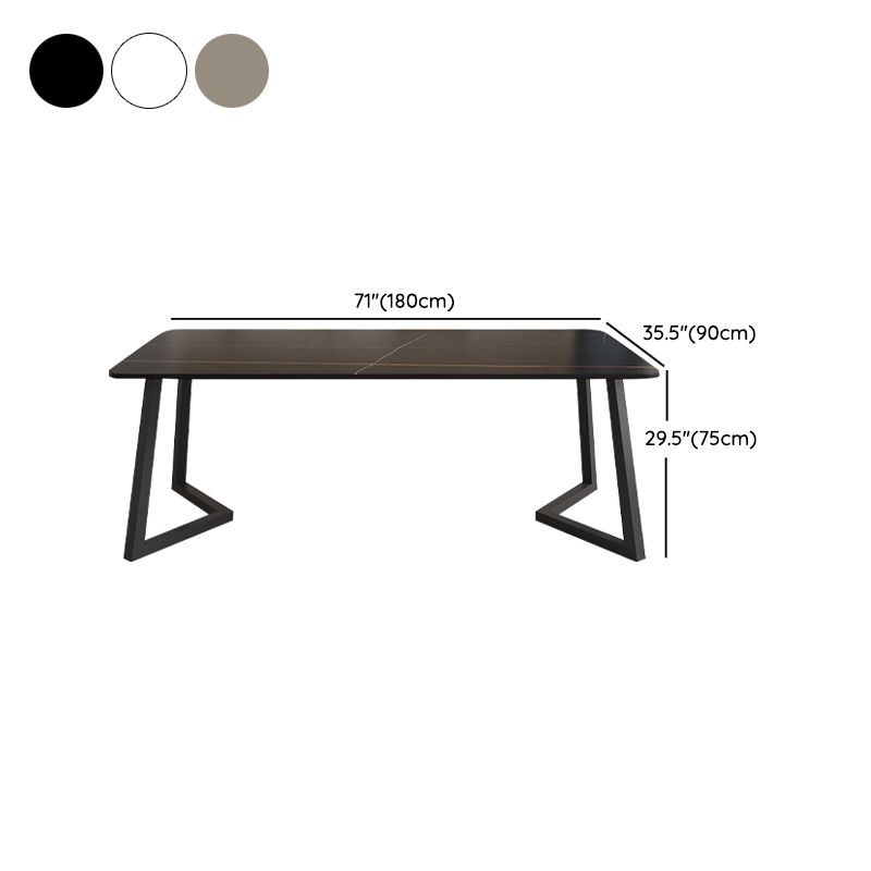 Modern Rectangle Stone Dining Table 1/2/5/7 Pieces Dining Set for Living Room Clearhalo 'Dining Room Sets' 'Dining Tables & Seating' 'dining_room_set' 'furn' 'furn_dining_room_set' 'Furniture' 'Kitchen & Dining Furniture' 1200x1200_3fc26fc1-66c7-41ae-b0e0-67649a77066e