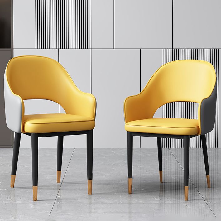 Glam Style Arm Chair Leather Open Back Dining Chair (Set of 2) Clearhalo 'Dining Chairs' 'Dining Tables & Seating' 'dining_chair' 'furn' 'furn_dining_chair' 'Furniture' 'furniture_dining_chair' 'Kitchen & Dining Furniture' 1200x1200_3fc3152d-9e24-45c1-be21-24288c4f4ffa